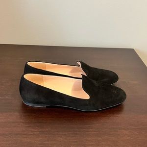 J Crew black suede loafers size 6.5